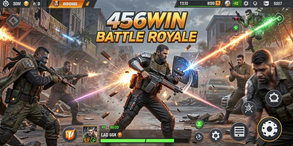 Tampilan gameplay seru dari 456WIN dalam mode Battle Royale.