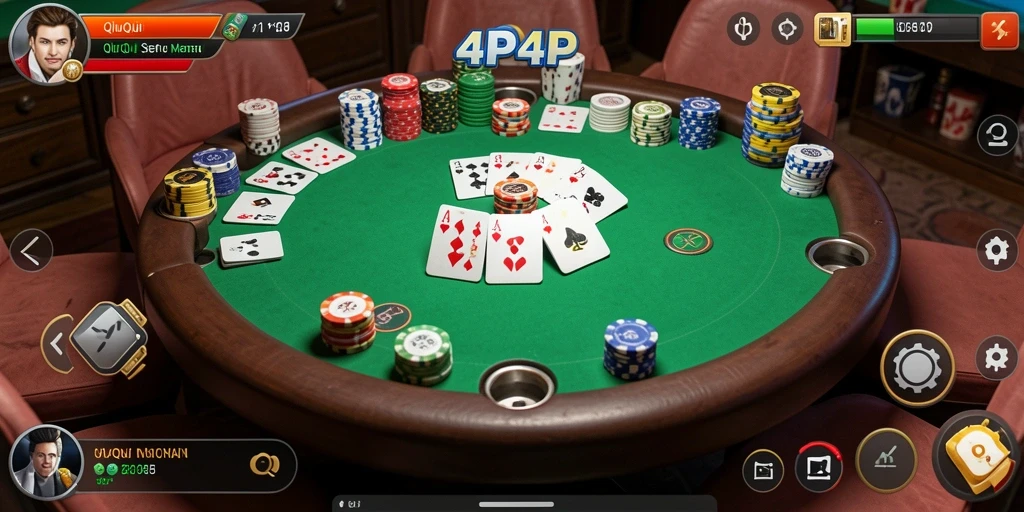 Screenshot gameplay QiuQiu di 4P4P yang menegangkan.