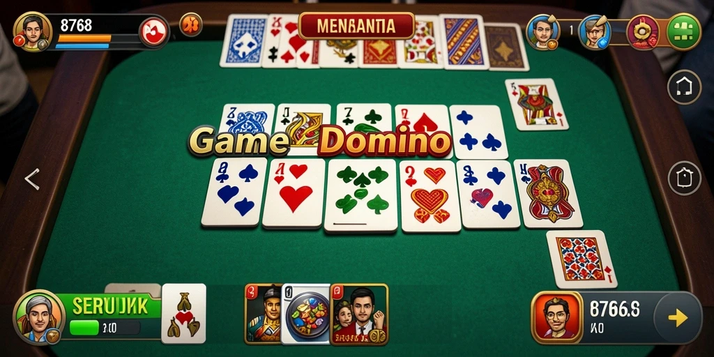 Tampilan gameplay game Domino 8768 yang seru dan menarik.