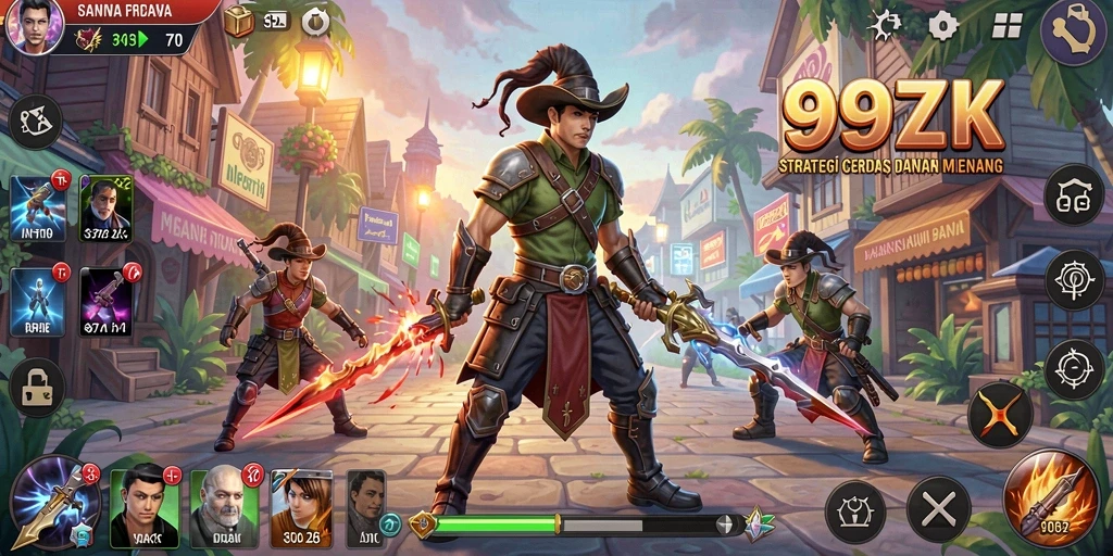 Tampilan gameplay menarik dari 99ZK dengan berbagai strategi pertempuran.