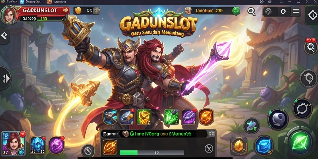 Tampilan utama gameplay GADUNSLOT yang menampilkan aksi seru dan grafis indah.