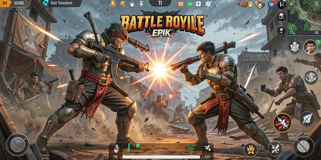 Tangkapan layar dari gameplay seru Battle Royale ID098.