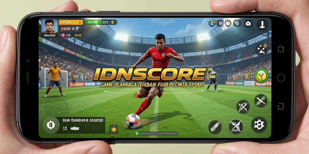 Screenshot gameplay IDNSCORE yang menunjukkan aksi seru olahraga.