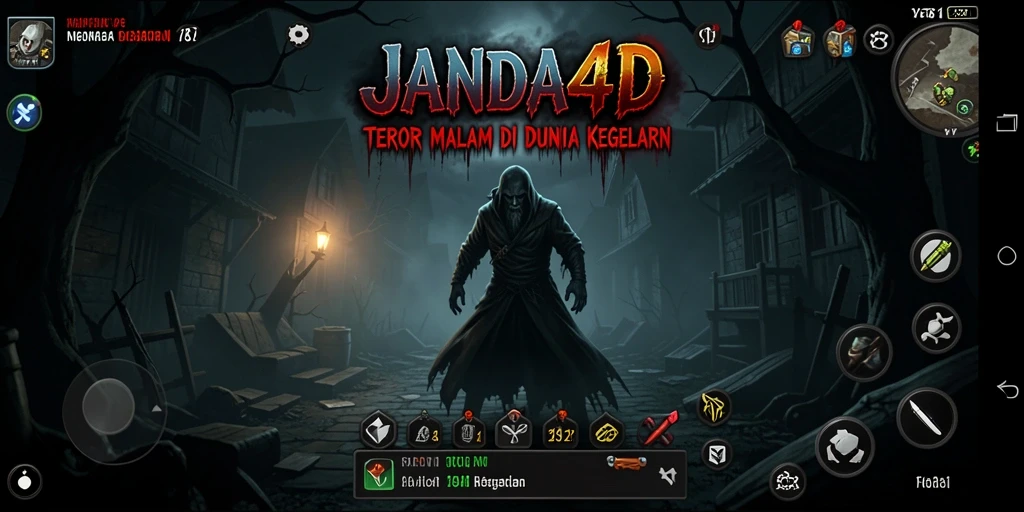 Gameplay menyeramkan dalam JANDA4D dengan suasana mencekam.