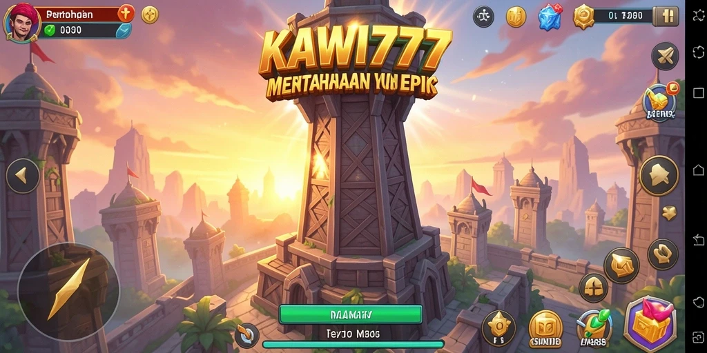 Tampilan gameplay KAWI777 yang seru dan penuh aksi Tower Defense.