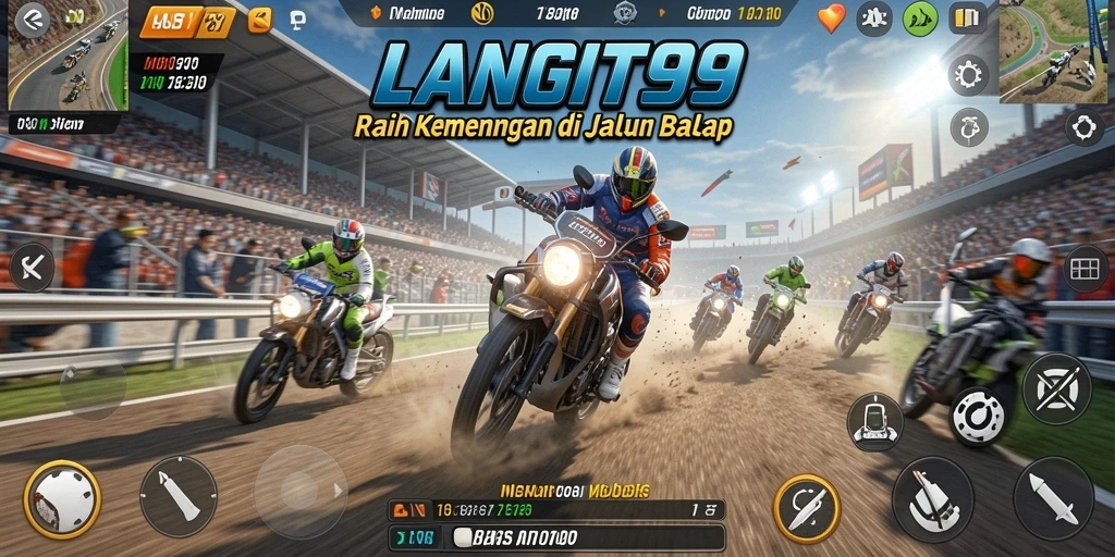 Screenshot LANGIT99 menampilkan aksi balap yang mendebarkan.