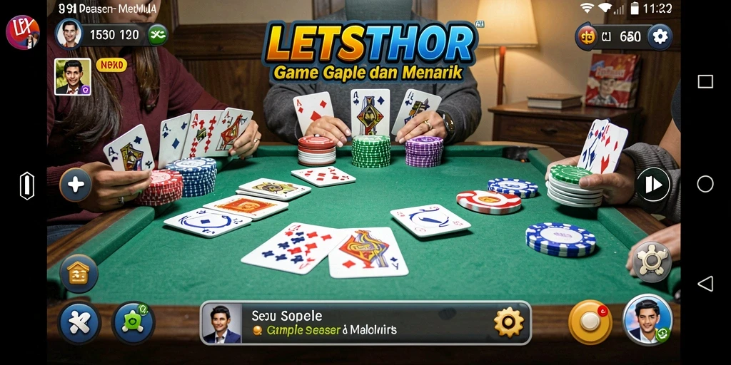 Screenshot gameplay LETSTHOR menampilkan keseruan bermain Gaple.