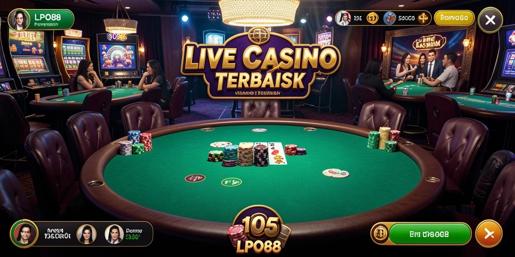 Screenshot gameplay LPO88 menampilkan dealer Live Casino yang profesional.