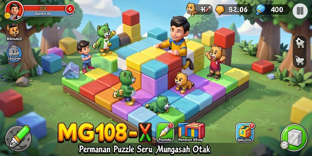 Screenshot gameplay MG108 menampilkan teka-teki menantang yang memikat.