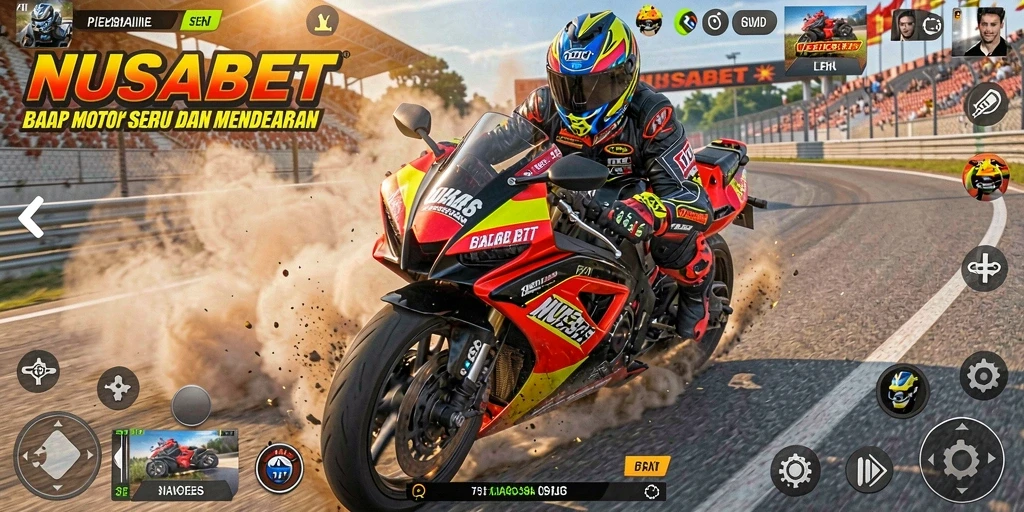 Screenshot menampilkan gameplay balap motor yang seru dan mendebarkan.