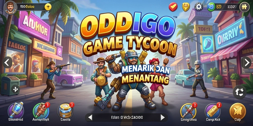 Tampilan gameplay ODDIGO yang penuh warna dan interaktif.