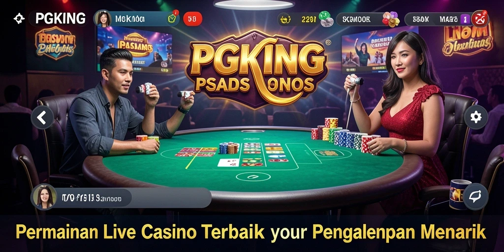 Screenshot gameplay PGKING menunjukkan suasana kasino langsung yang mendebarkan.