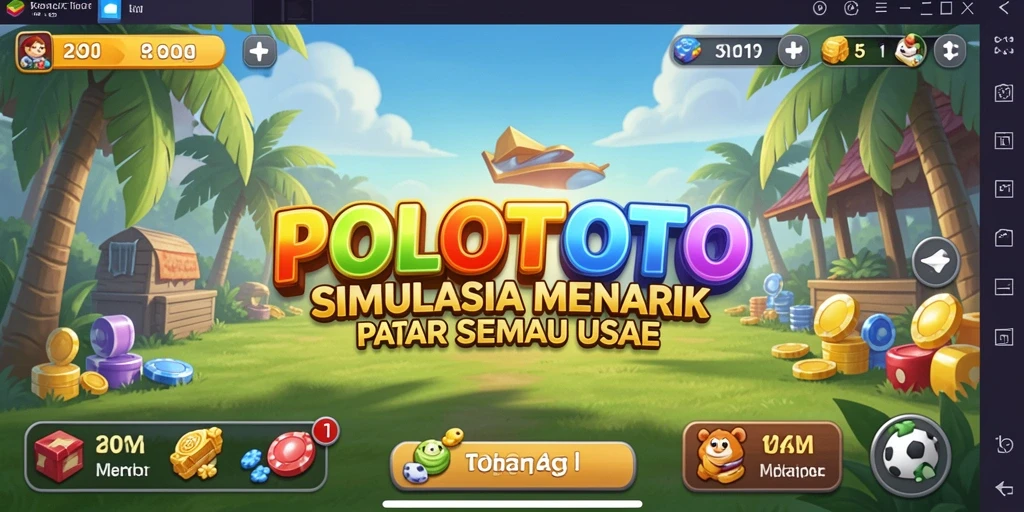 Screenshot utama POLOTOTO menampilkan gameplay simulasi yang menarik dan realistis.