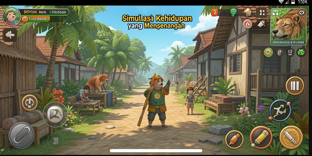 Screenshot gameplay RPOK menampilkan interaksi karakter dalam simulasi yang seru.