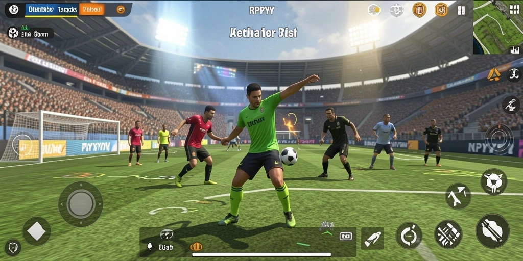 Screenshot dari gameplay seru di RPYYY yang menampilkan aksi olahraga.