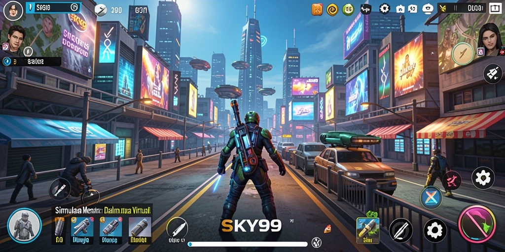 Tampilan gameplay SKY99 yang menarik dan interaktif dalam simulasi.