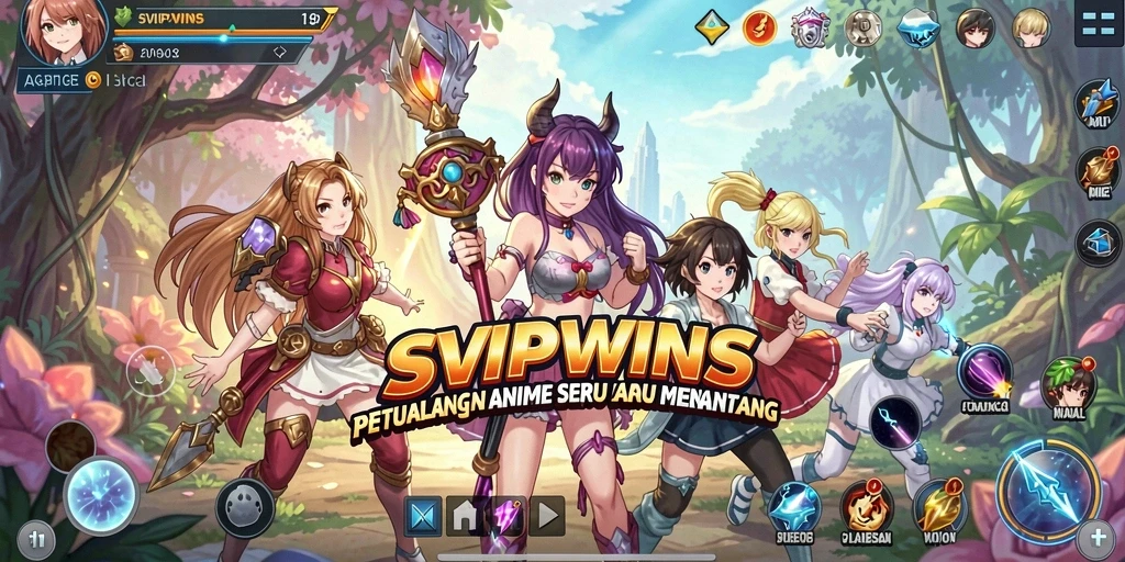 Tampilan gameplay menarik dari SVIPWINS dengan karakter anime yang seru.