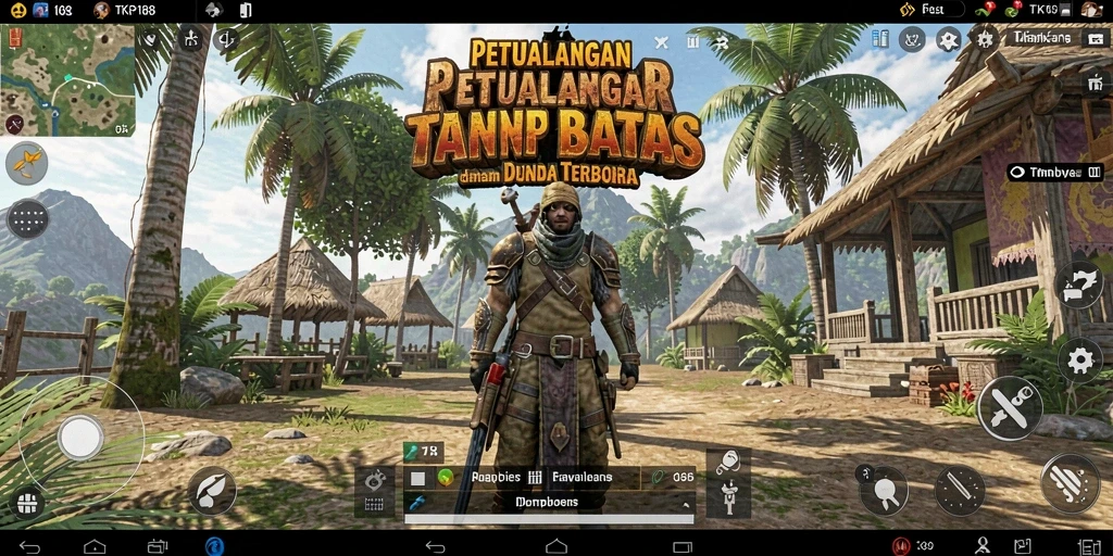 Screenshot utama TKP188 menampilkan pemain menjelajahi dunia terbuka yang indah.